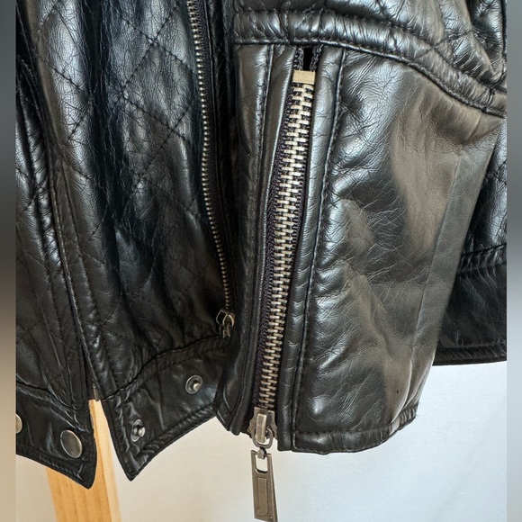Faux Leather Moto Jacket Large Excellent Condition! - Picture 7 of 10